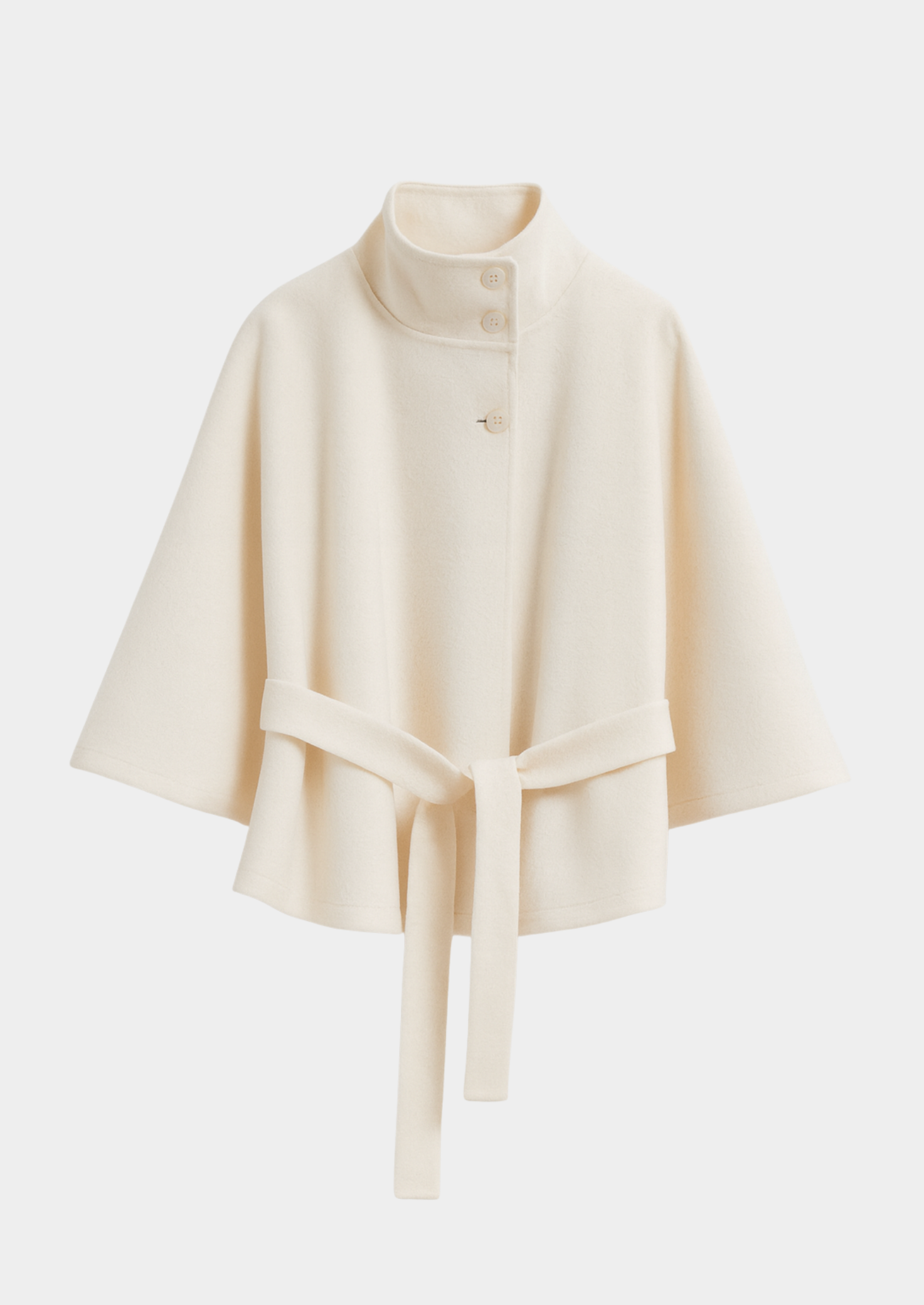 Women’s High-Collar Belted Cape Coat