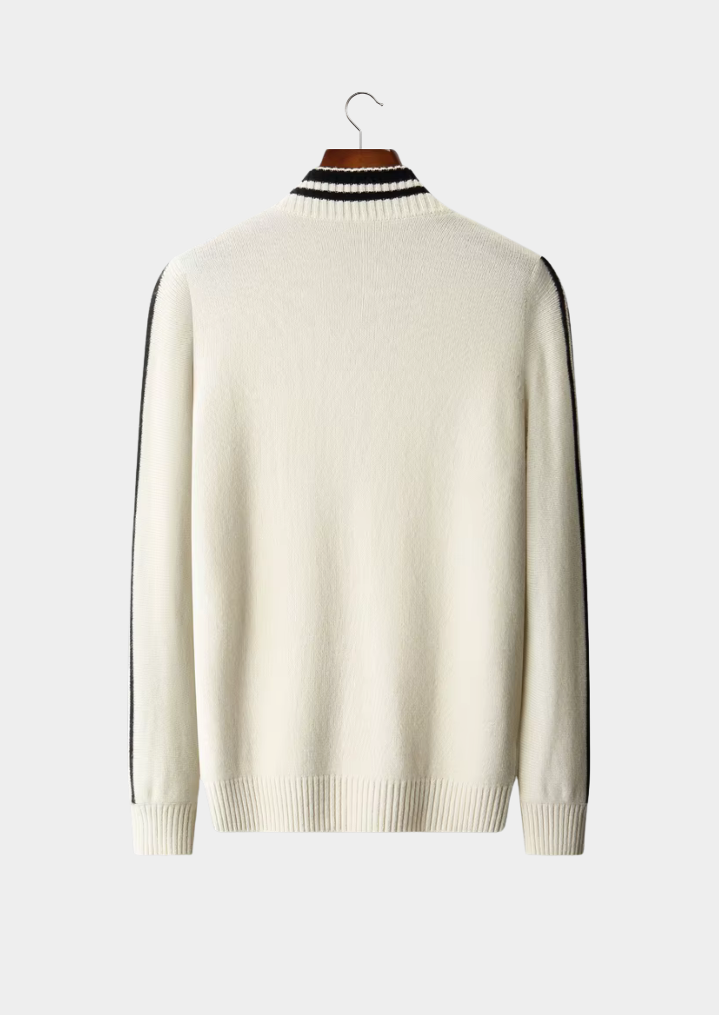 Men’s Two-Tone Collar Zip Knit Cardigan