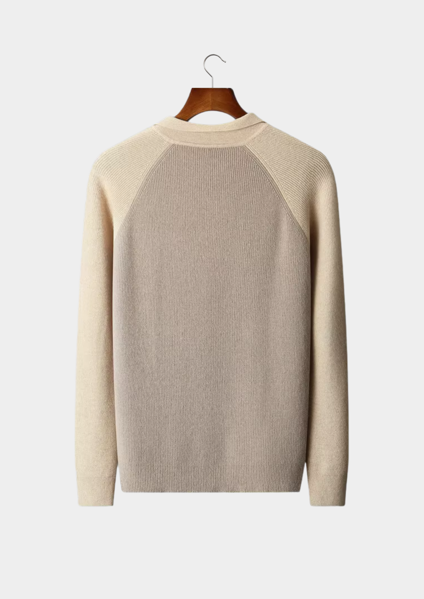 Men’s Two-Tone Zip Polo Knit Sweater