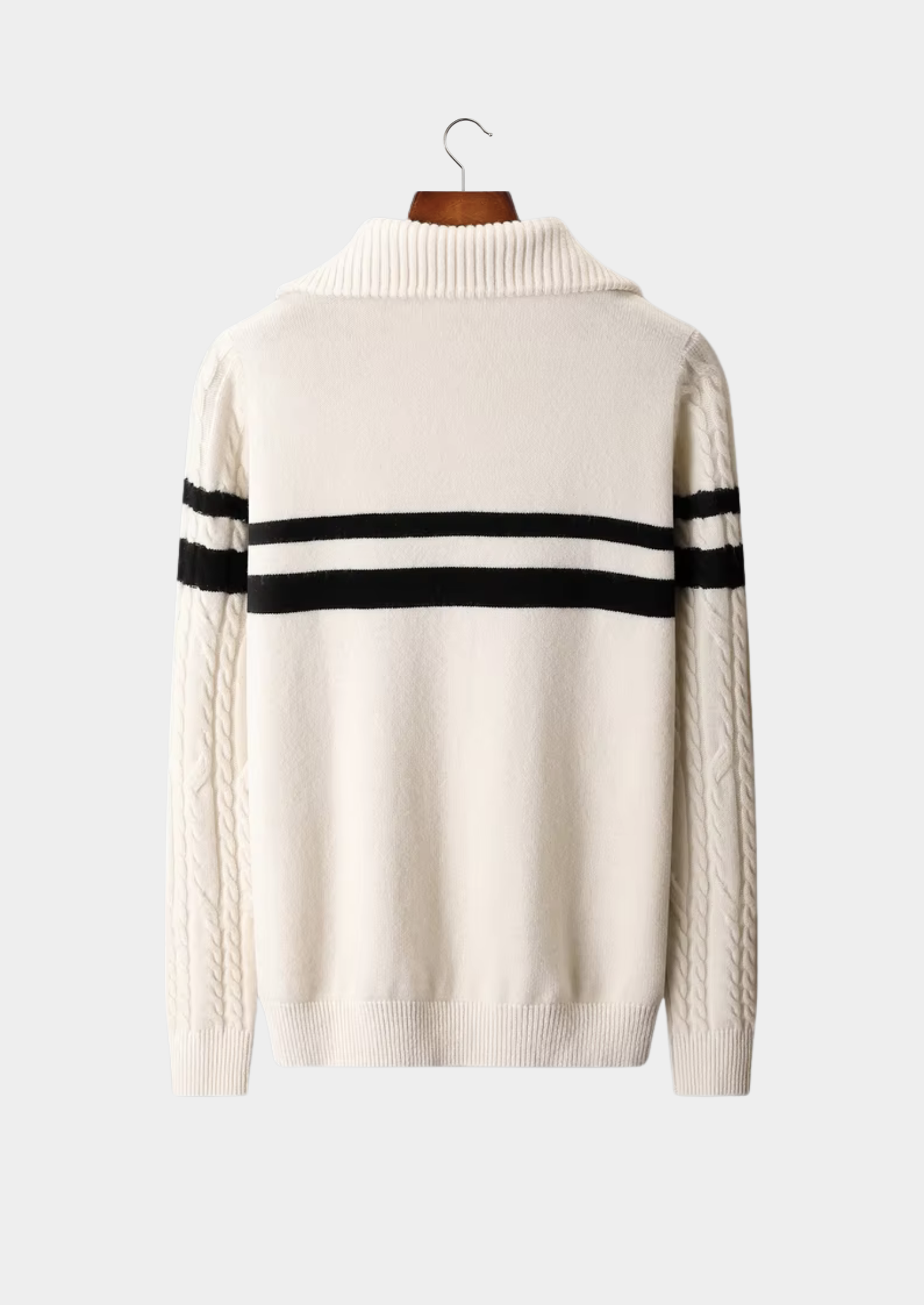 Men’s Striped Half-Zip Knit Sweater