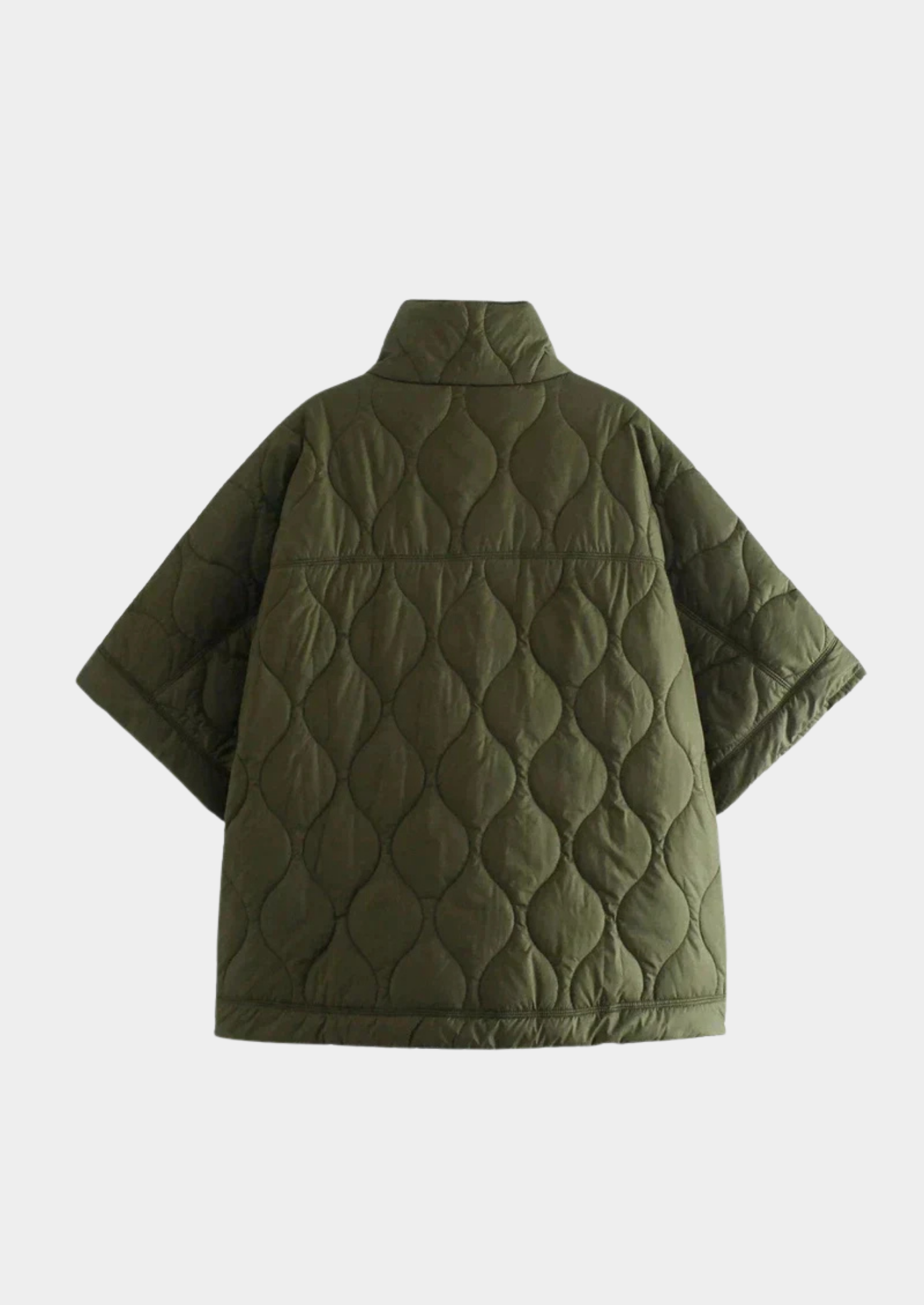 Women’s Stand Collar Quilted Poncho Jacket