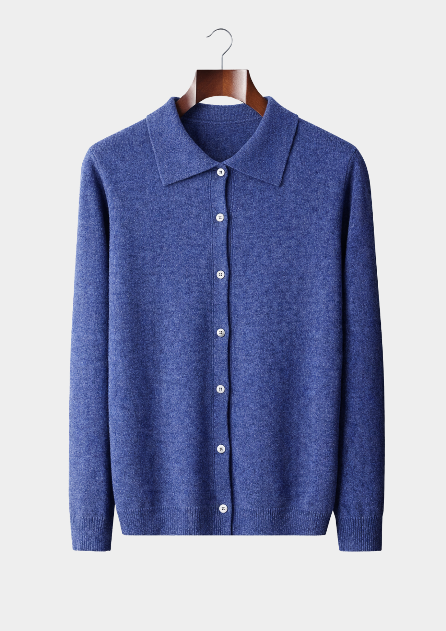 Men’s Polo Collar Button-Front Knit Cardigan