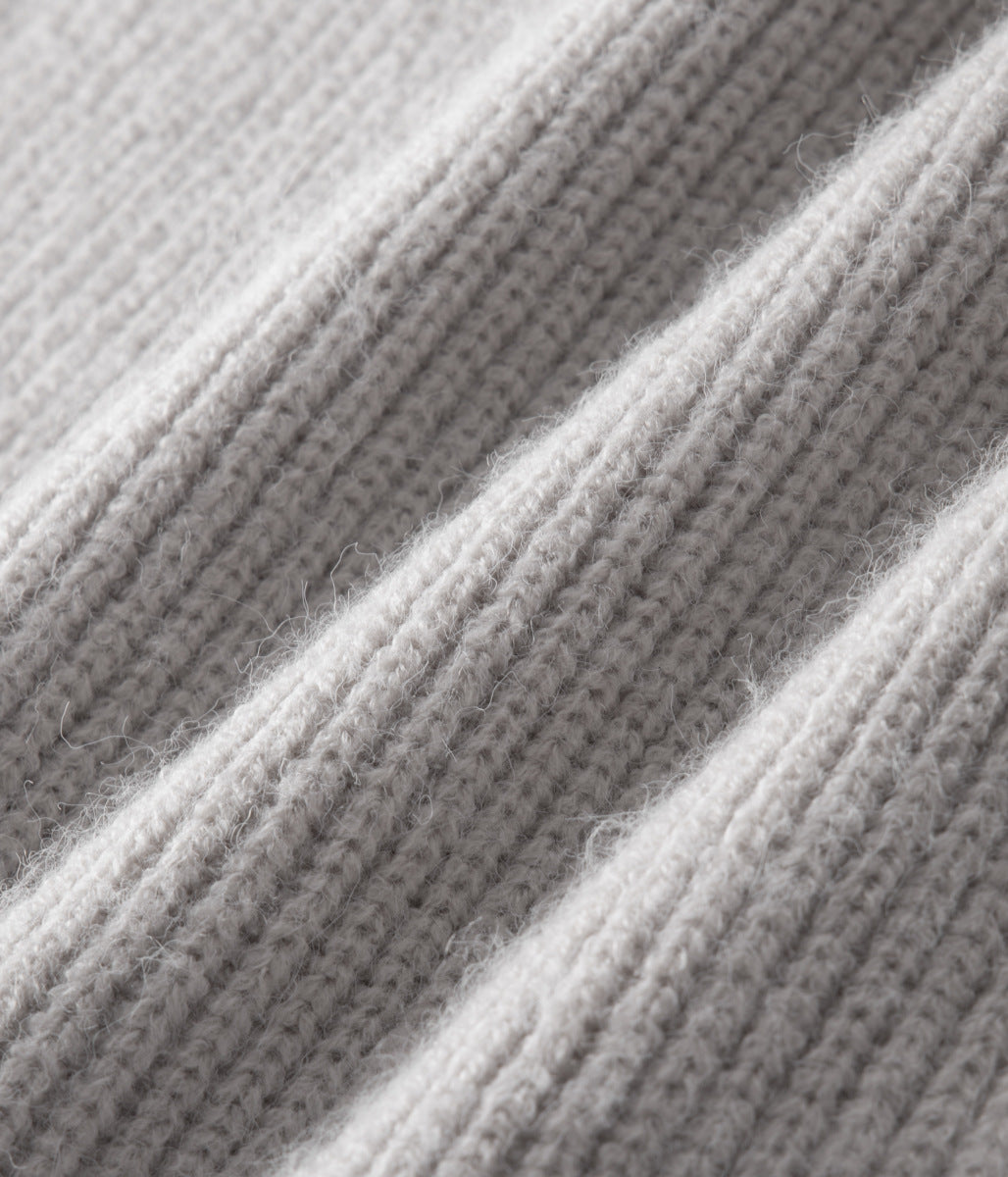 Men’s Zip Front High-Collar Knit Cardigan