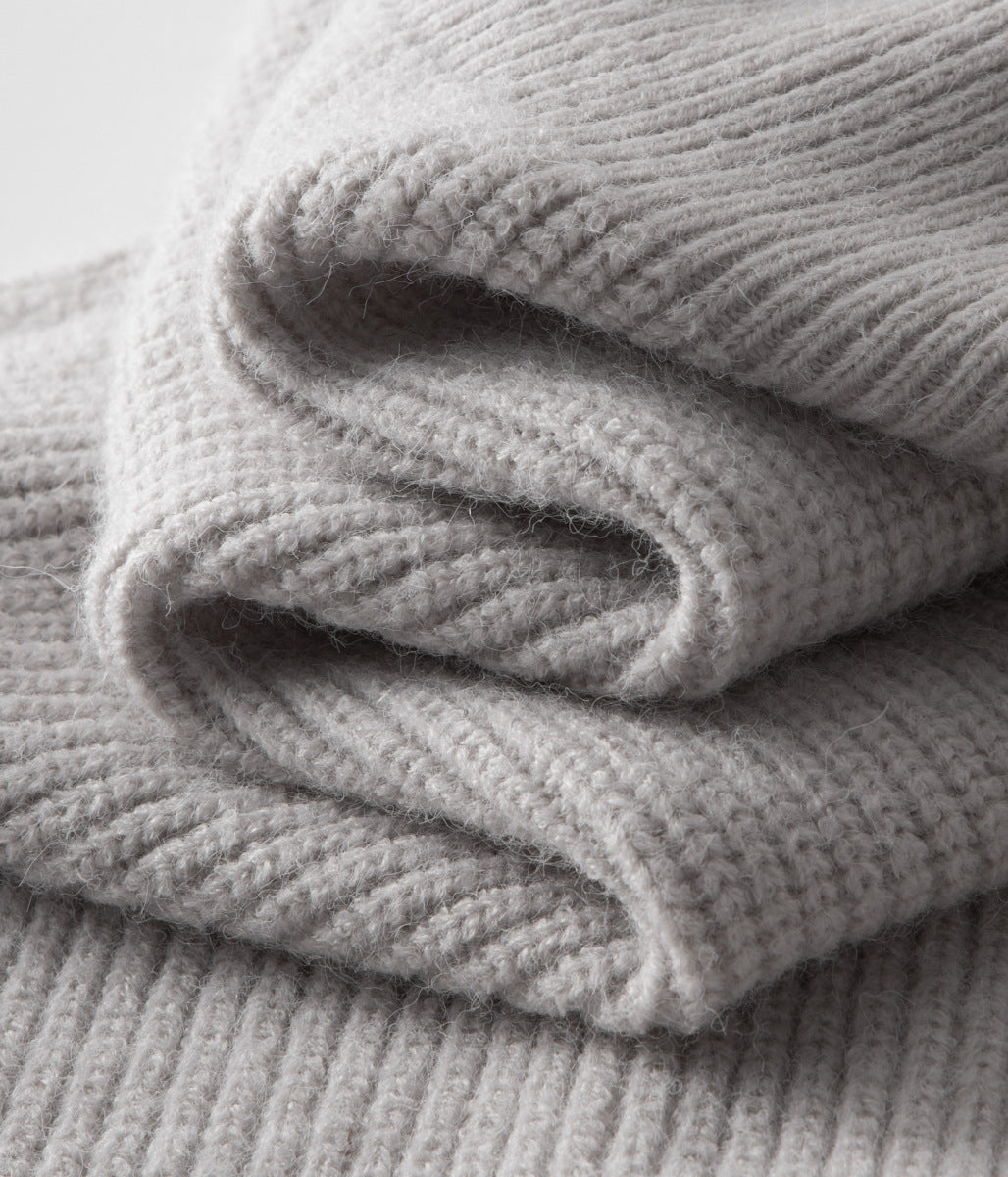 Men’s Zip Front High-Collar Knit Cardigan