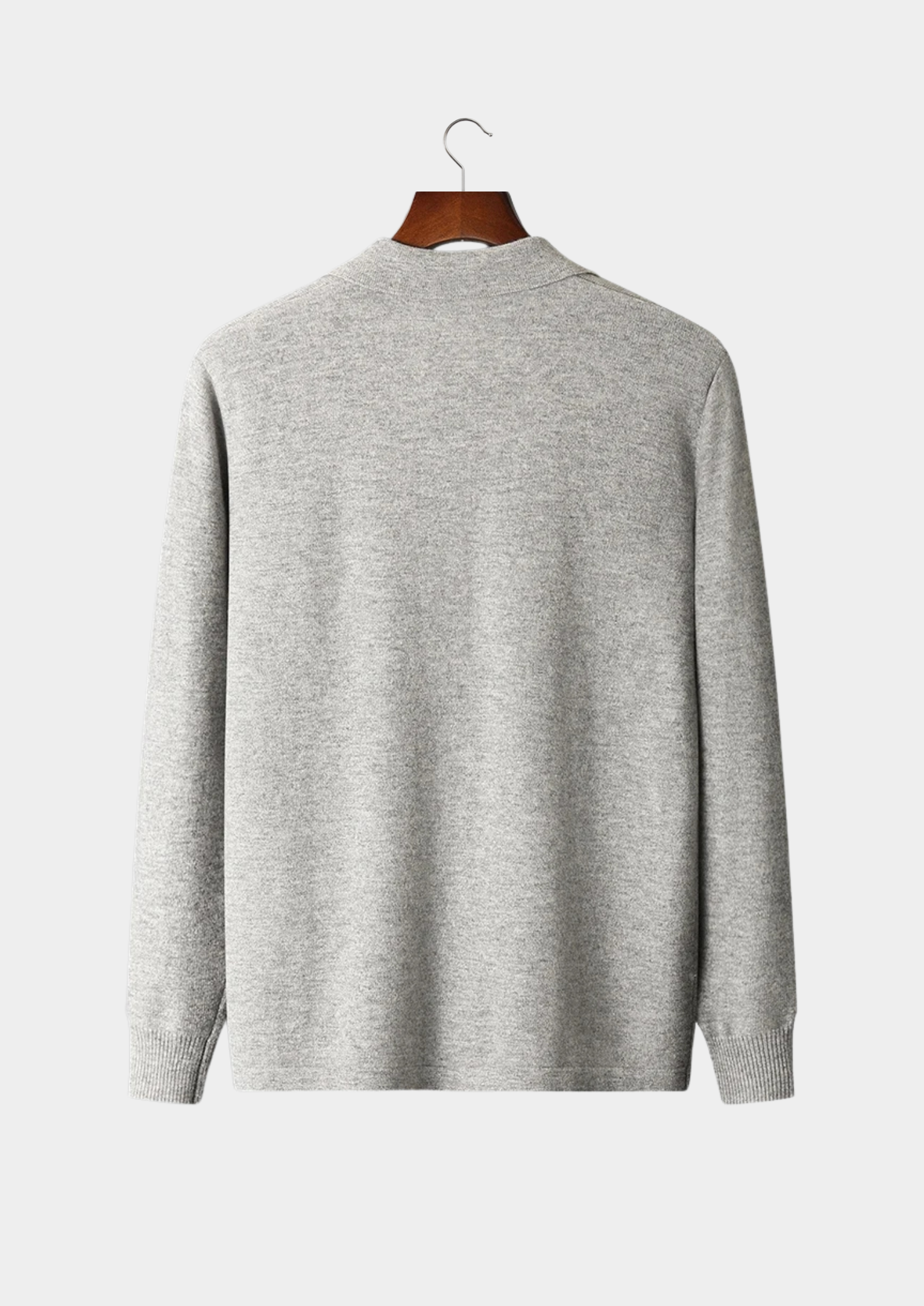 Men’s Polo Collar Button-Front Knit Cardigan