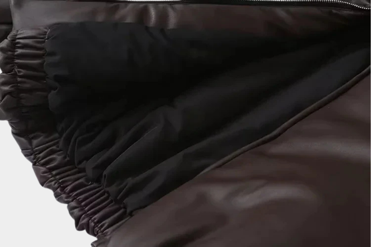 Women’s Oversized Zip-Front Ribbed-Hem Jacket