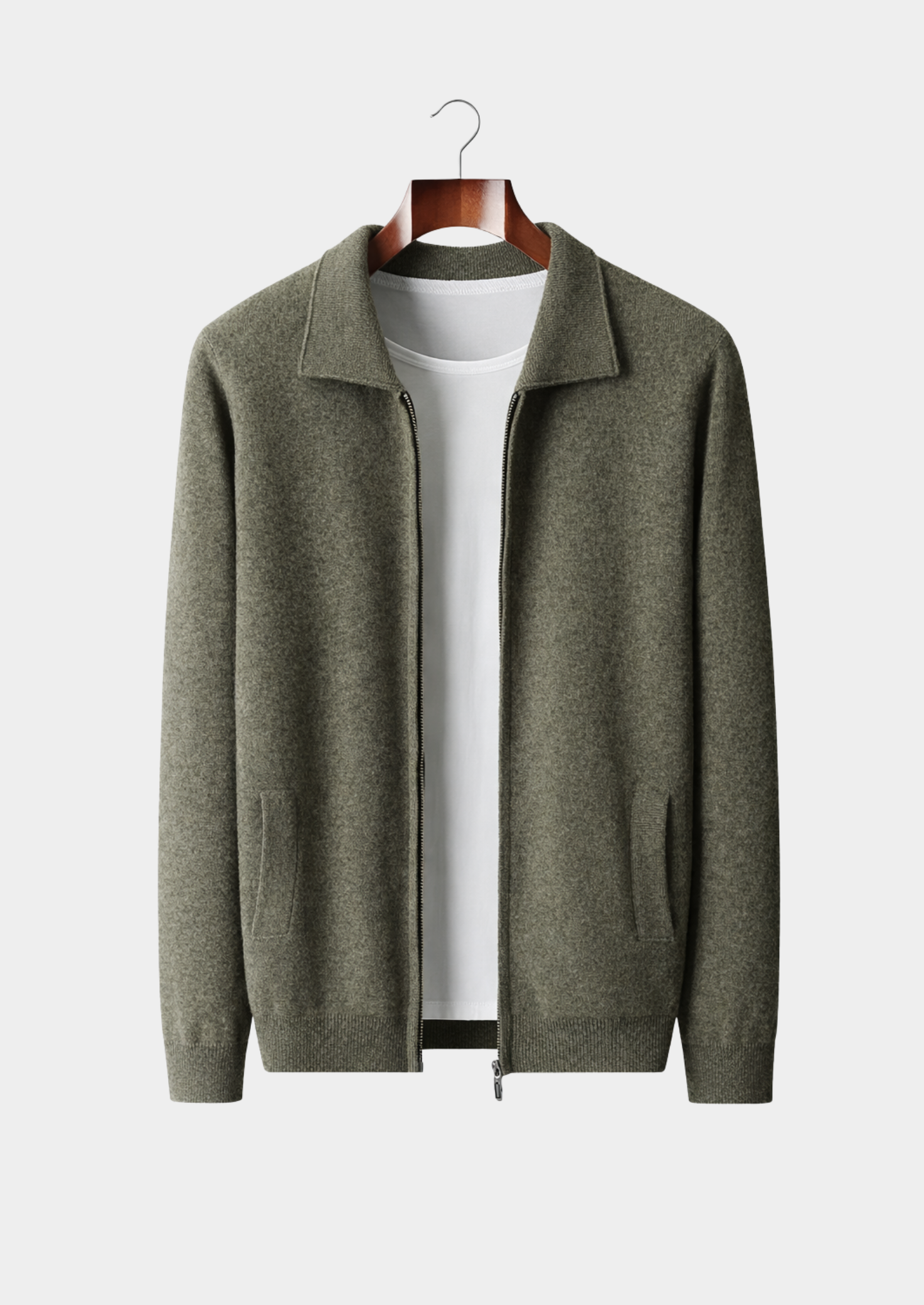 Men’s Zip Polo Knit Cardigan