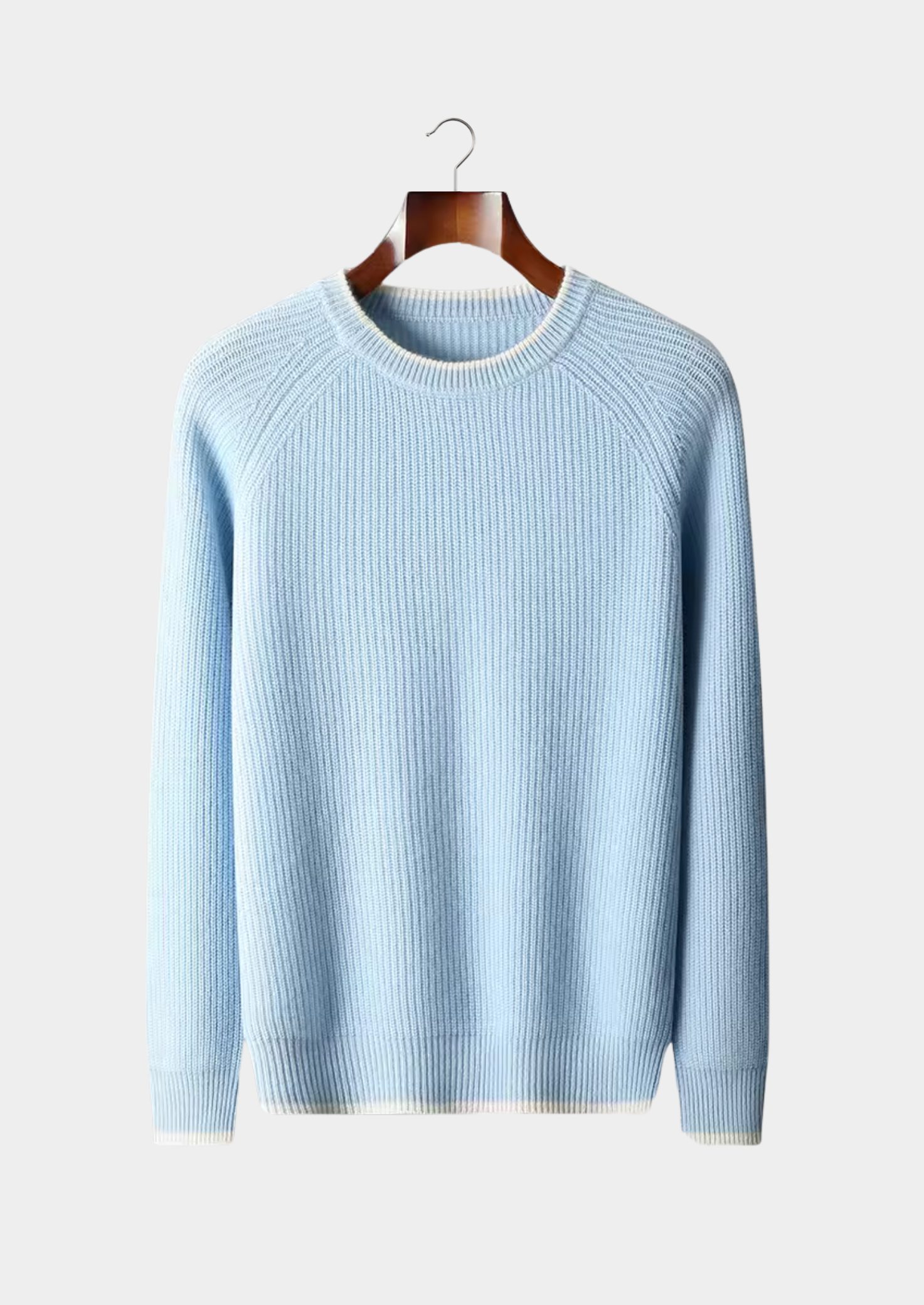 Men’s Two-Tone Crewneck Knit Sweater